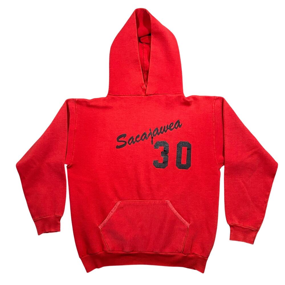 Vintage 70s Russell Athletic Hoodie Men’s Small Red Pullover Sweatshirt USA Made